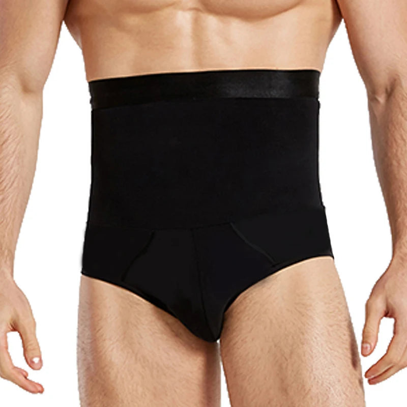 High Waist Flat Belly Panties for Men Tummy Control Shapewear Slimming Body Shaper Underwear Belly Girdle Brief Butt Lifter