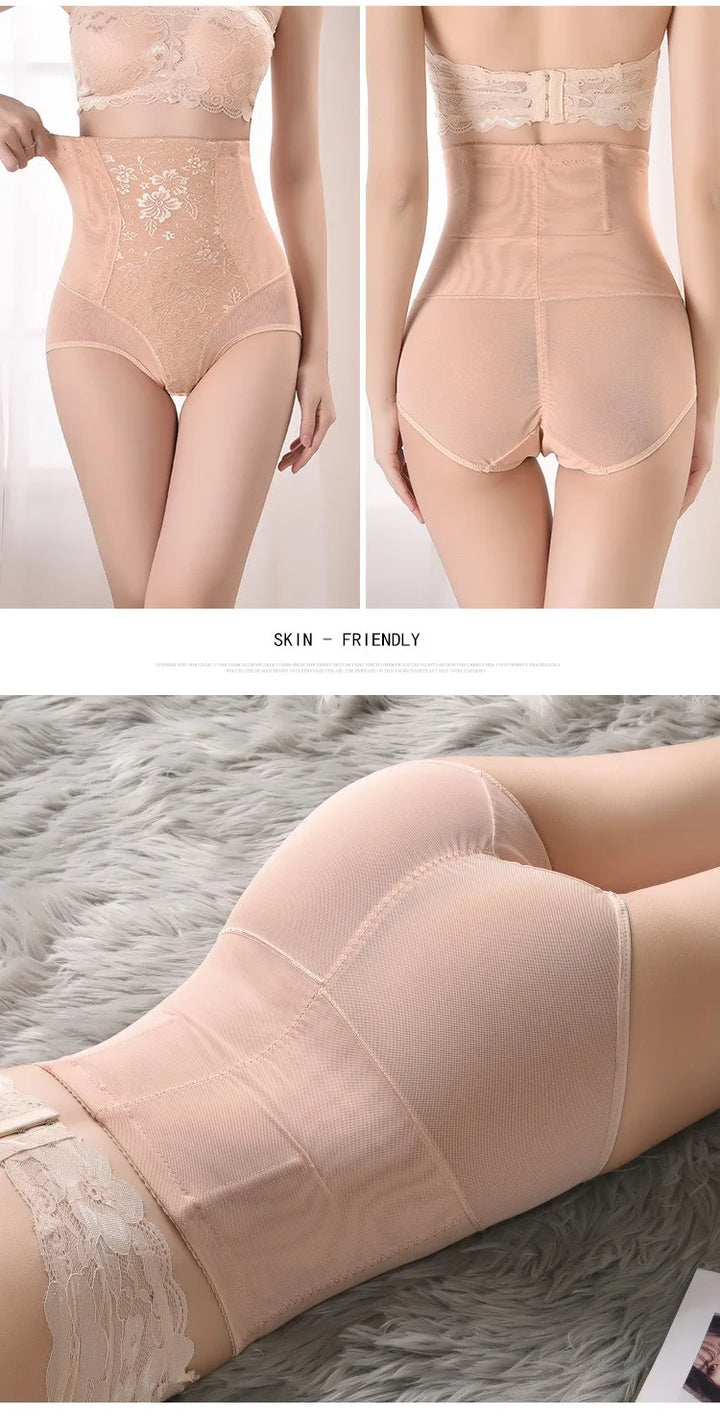 1pcs Women Belly Shaping Briefs Lace High Waist Abdomen Lifting Hip Pants Thin Slimming Panties Postpartum Shaper Underwear