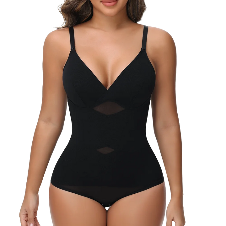 Cross Waist Bodysuit Sexy Women Briefs Shapewear with Film Coaster Mesh Breathable Suspender Top Tummy Control Ladies Underwear