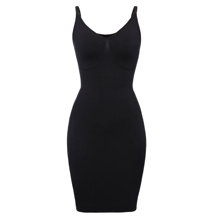 Sexy Full Slip Shapewear Women Dress V Neck Bodycon Underwear Smooth Compression Body Shaper Slimming Waist Abdomen Belly Corset