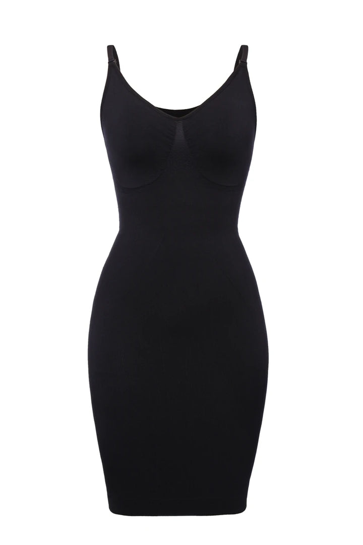 Sexy Full Slip Shapewear Women Dress V Neck Bodycon Underwear Smooth Compression Body Shaper Slimming Waist Abdomen Belly Corset