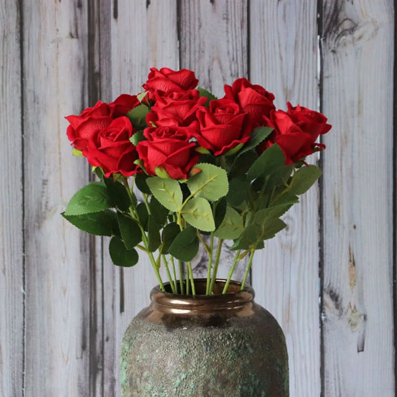 Artificial Red Rose Flower Branches