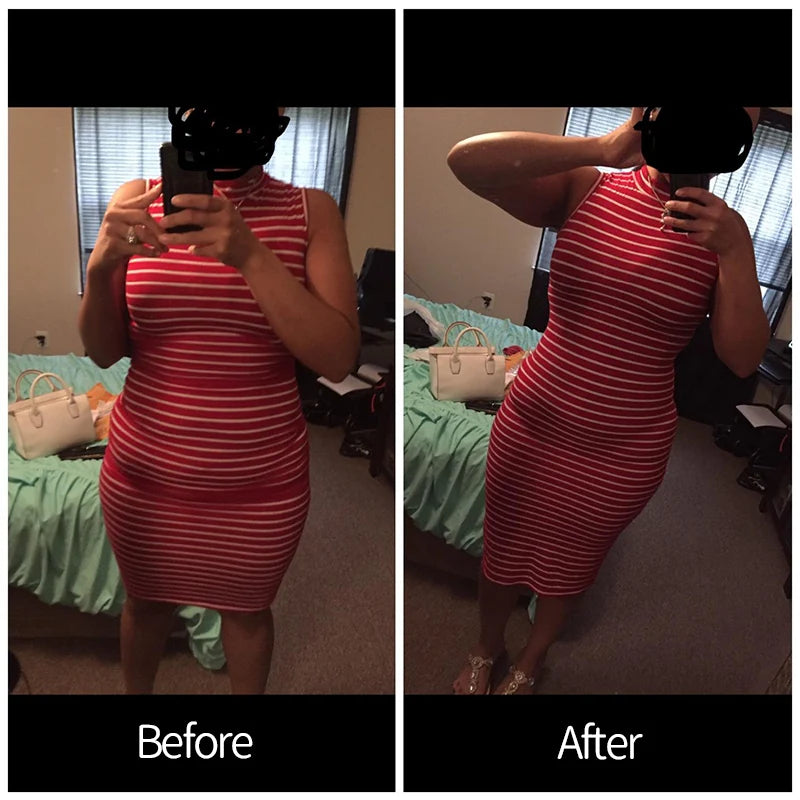 2PCS High Waist Thongs Panties Women Tummy Control Shapewear Slimming Underwear Belly Shaping Cincher Brief Body Shaper