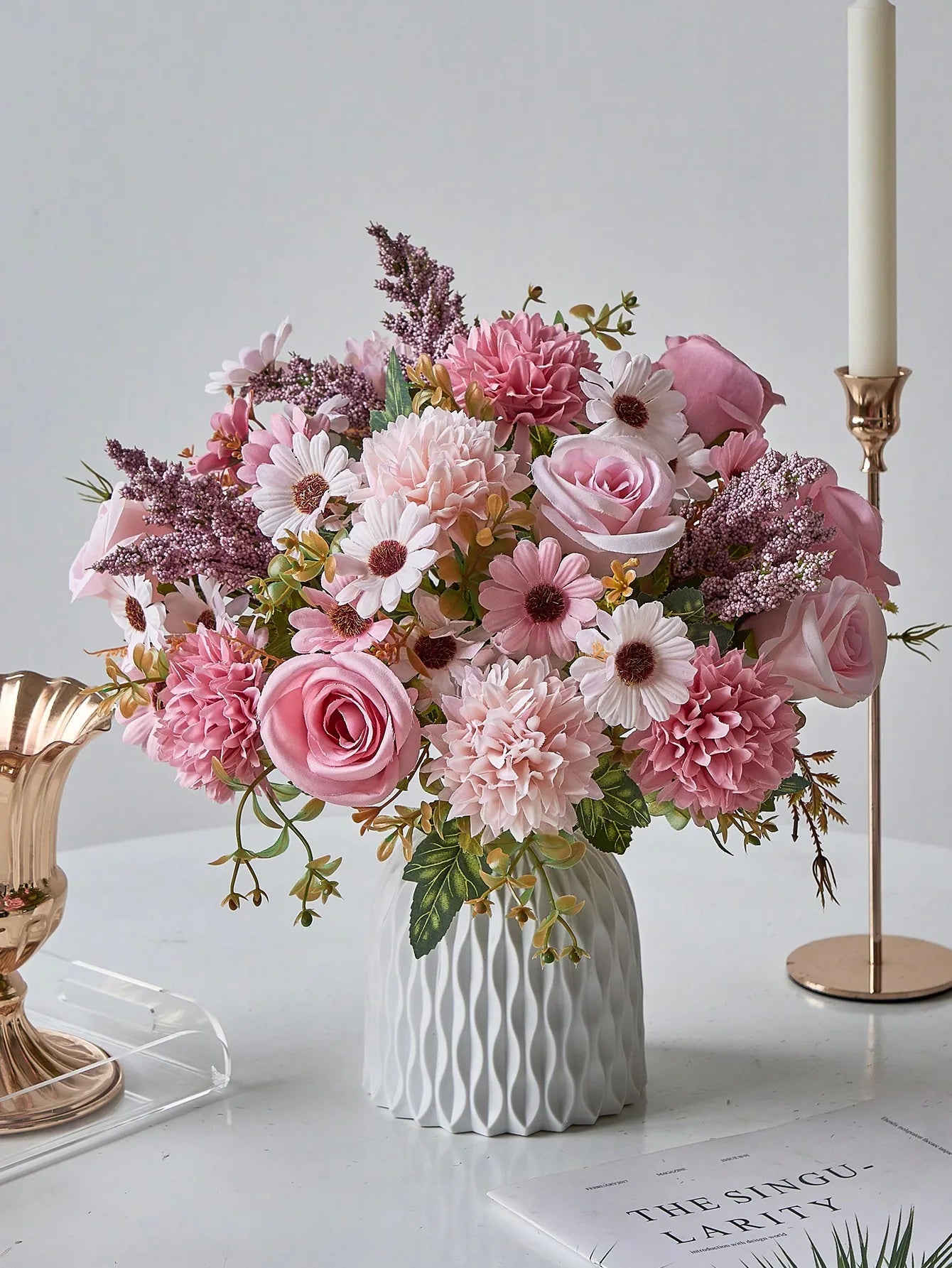 1/3PCS Artificial Rose & Daisy Bouquet