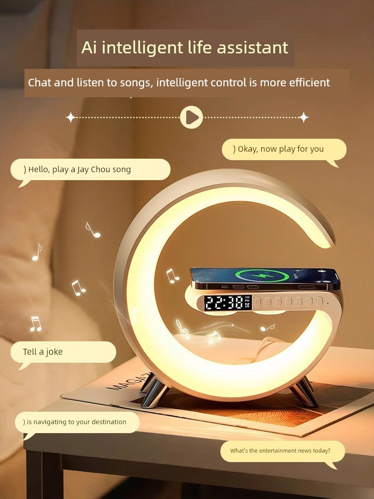 Bluetooth Audio Small Night Lamp Wireless Charger Bedroom Bedside Sleeping Atmosphere Fancy Birthday Gift for Girls Christmas