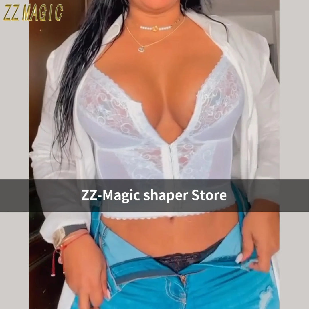 Longline Wireless Expandable Cup Bra Tummy Control Underwear Corset Waist Trainer Sexy Body Shape Push Up Breathable Lingerie