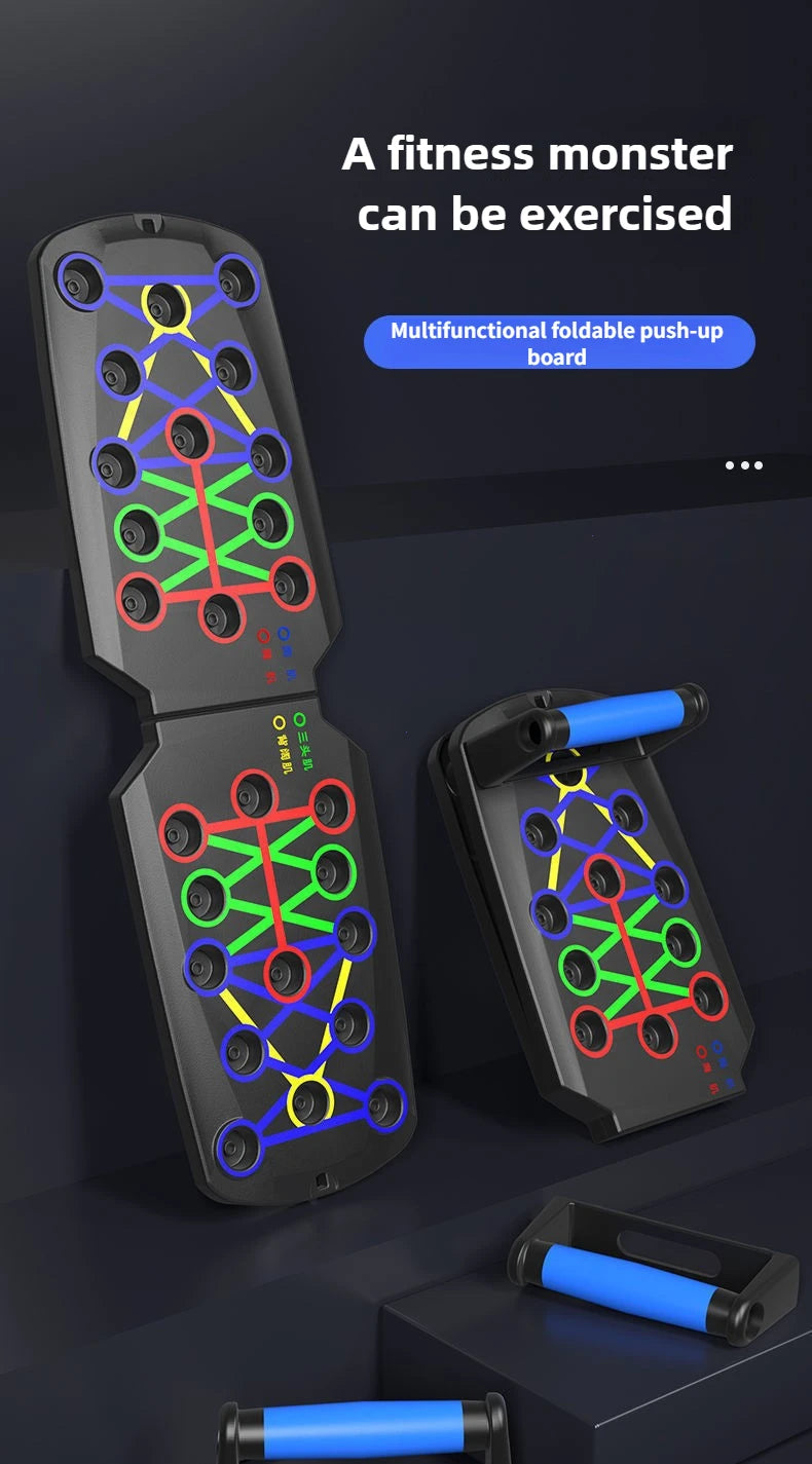 Portable Multifunctional Push-up Board Set With Handles Foldable Fitness Equipment For Chest Abdomen Arms And Back Training