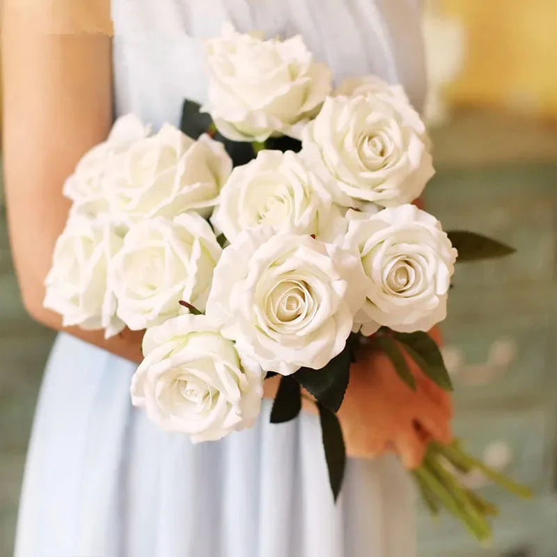 Artificial Red Rose Flower Branches