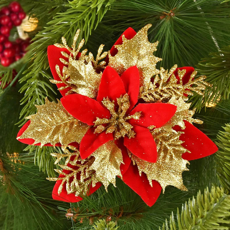 Artificial Glitter Christmas Flowers