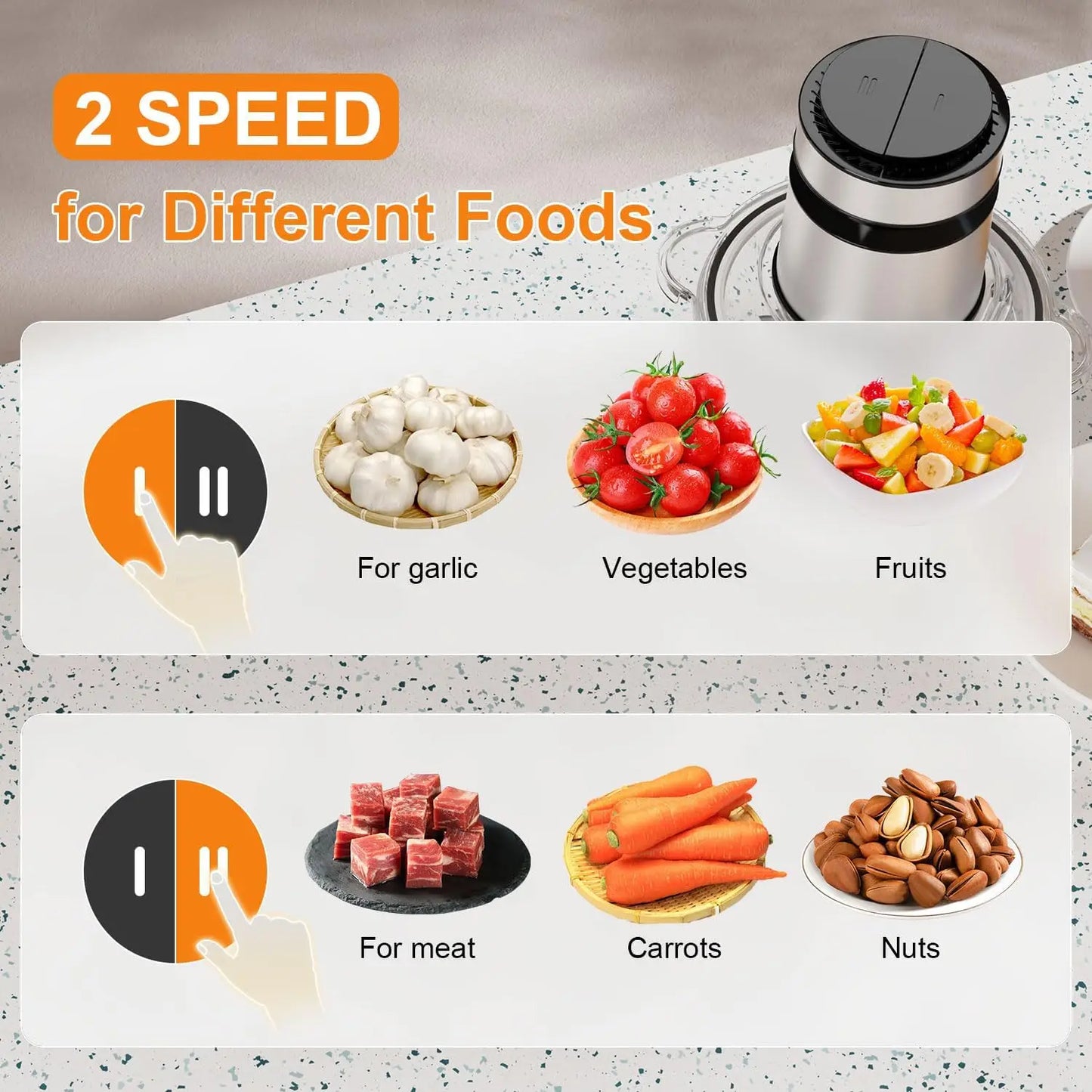 2 Speeds 500W Electric Food Processor 2L Meat Grinder Mincer kitchen Blender Food Processor Slicer Vegetable Food Chopper Meat