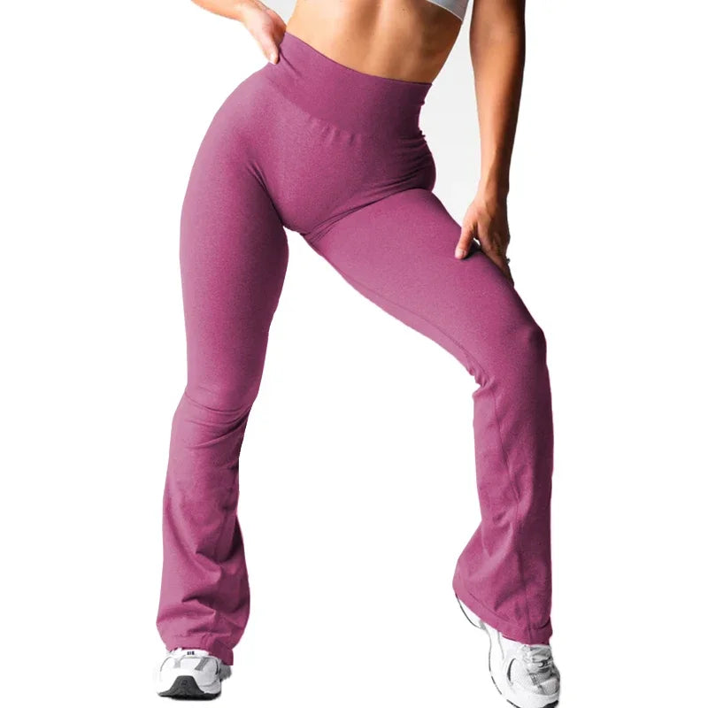 New Black Effortless Flare Leggings Women Soft Workout Tights Fitness Outfits Yoga Pants Gym Wear Spandex Leggings