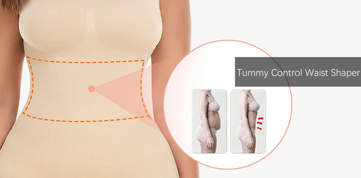 Strapless Shapewear Slip for Women Under Dress Full Slips Dress Tummy Control Camisole Body Shaper Seamless Corset Underwear