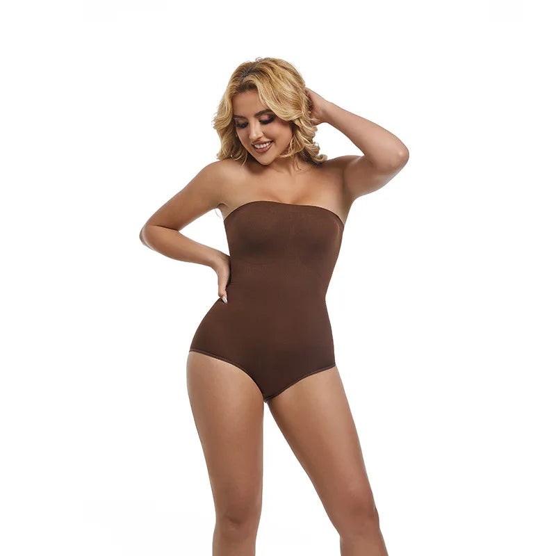 Strapless Bodysuit Women Thongs Shapewear Bustier Tube Tops Tummy Control Body Shaper Waist Trainer Butter Lift Skinny Underwear