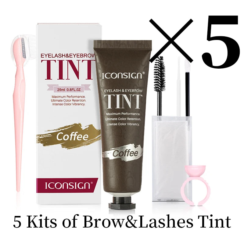 ICONSIGN Lashes Eyebrow Tint Kit Professional Fast Perming Dye Brow Mascara Tattoo Cream Waterproof Long Lasting 60 to 90 Days