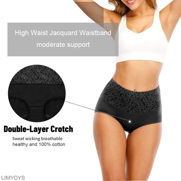 Cotton Underwear Women High Waist Lingerie For Ladies Briefs Tummy Control Panties C-Section Recovery XXXXL Plus Size Underpants