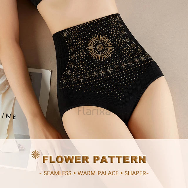 Flarixa High Waist Seamless Shaping Briefs Slimming Panties Women Faja Postpartum Abdominal Pants Body Shaper Underwear Slimmer