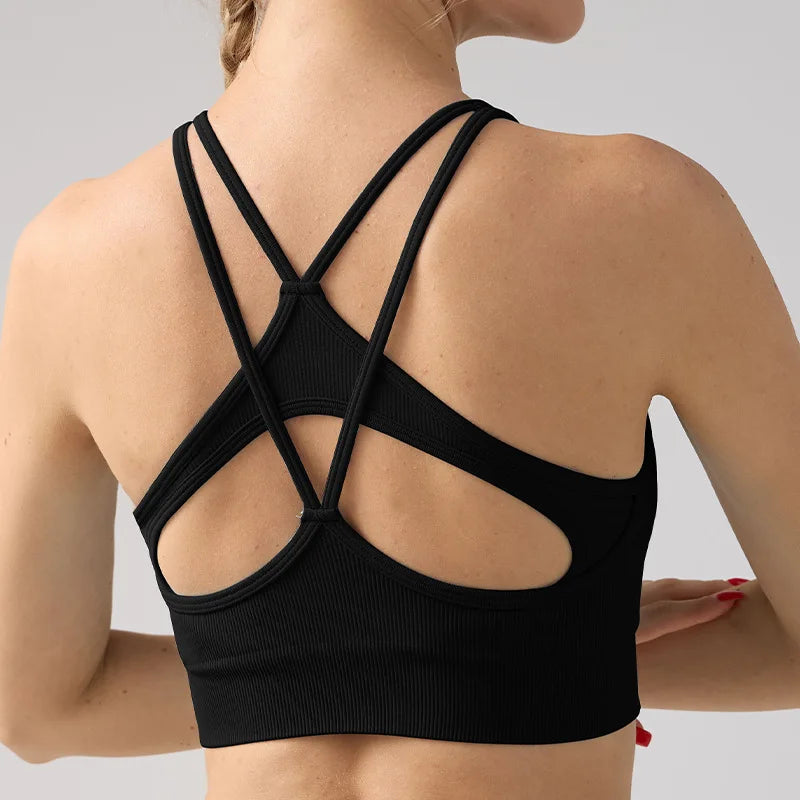 Fitness Sports Underwear Cross Back Non-slip Straps Anti-sagging Three-dimensional Breast Pads Body Shaping Yoga Exercise