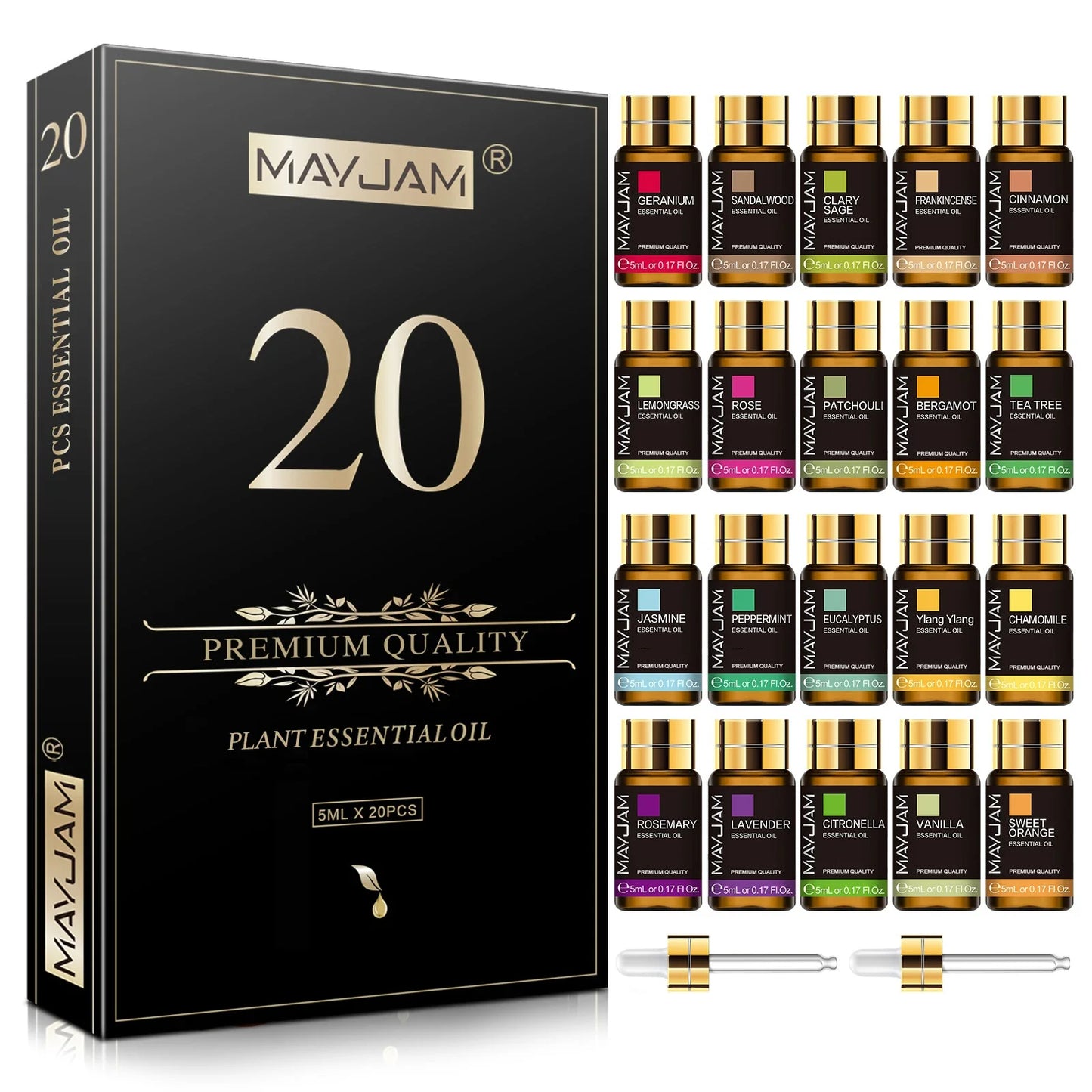 MAYJAM 20pcs Pure Essential Oils Gift Set โ Unisex