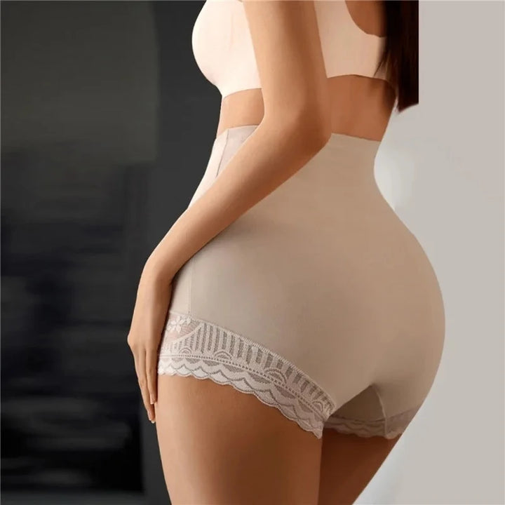 Women High Waist Control Panties Seamless Shapewear Briefs With Lace Slimming Shorts Flat Belly Shaping Postpartum Underwear