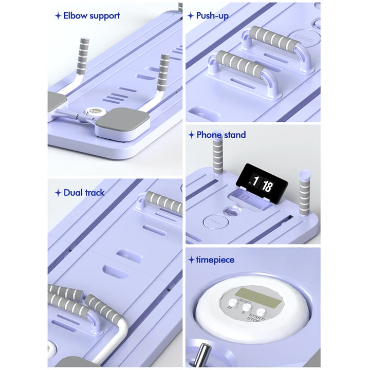 Abdominal Exercise Board with Timer Fitness Board Push-up Bar Leg & Arm Training Multifunctional Pilates Reformer Set Equipment