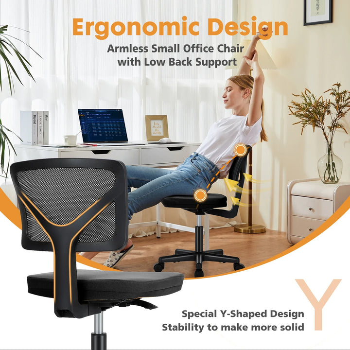 JHK Armless Mesh Office Chair