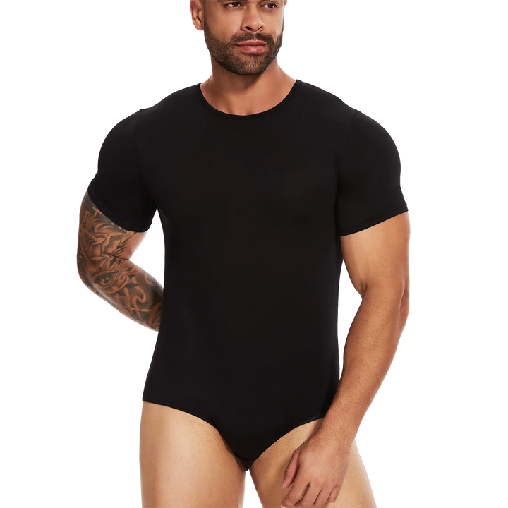Mens Short Sleeve Full Body Shaper Bodysuit Tummy Control Romper Pajamas Waist Trainer Slimming Shapewear Underwear Undershirts