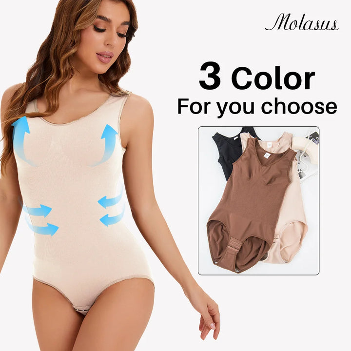 Molasus Bodysuit Women Slimming Shapewear Corset Reducing Body Shaper Modeling Underwear Tummy Control Panties Briefs Large Size