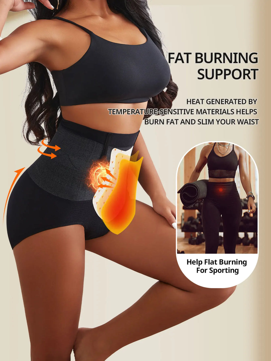 Flarixa Seamless Tummy Control Panties Women High Waist Briefs Thermal Fat Burning Underwear Slimming Belly Shaper Hip Lift Pant