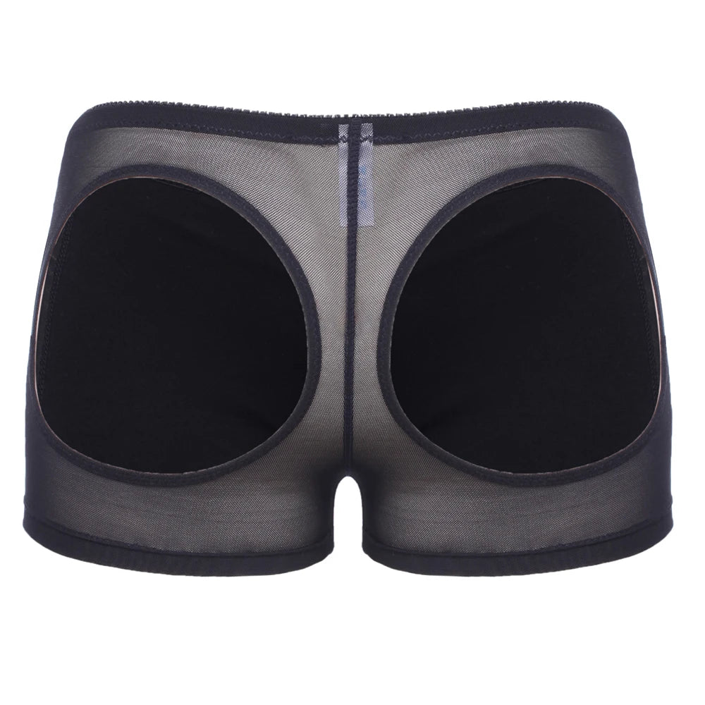 Women's Hollow Sexy Panties Butt Lifter Shapewear Tummy Control Bigger Butt Shaper Sexy Ass Briefs Underwear Nude Black S-3XL