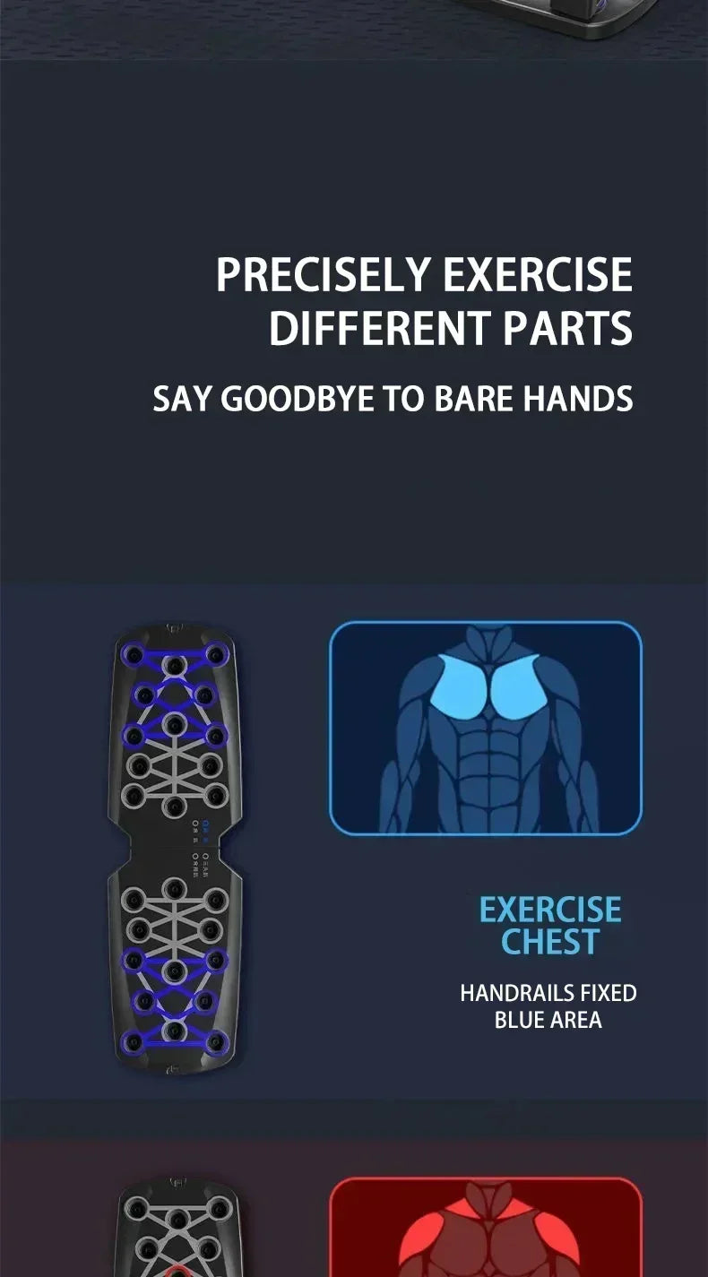 Gift Portable Multifunctional Push-up Board Set with Handles Foldable Fitness Equipment for Chest Abdomen Arms and Back Training