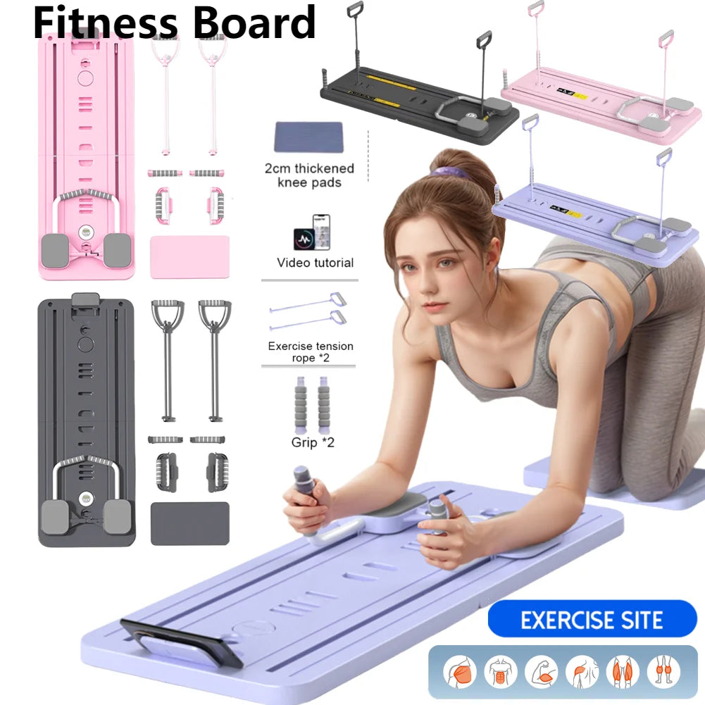 Abdominal Exercise Board with Timer Fitness Board Push-up Bar Leg & Arm Training Multifunctional Pilates Reformer Set Equipment