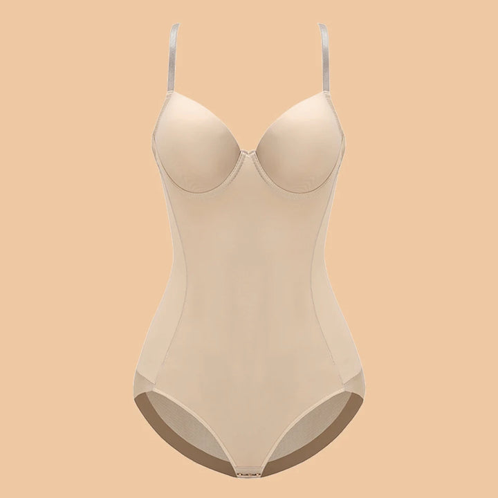 Underwire White Bodysuit Women Shapers Stretch Solid Color Silky Underwear Shapewear