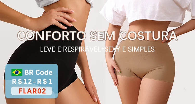 Flarixa Seamless Sports Shorts Women's Panties High Waist Tummy Hips Safety Pants Slim Shaping Underwear Ice Silk Boxer Briefs