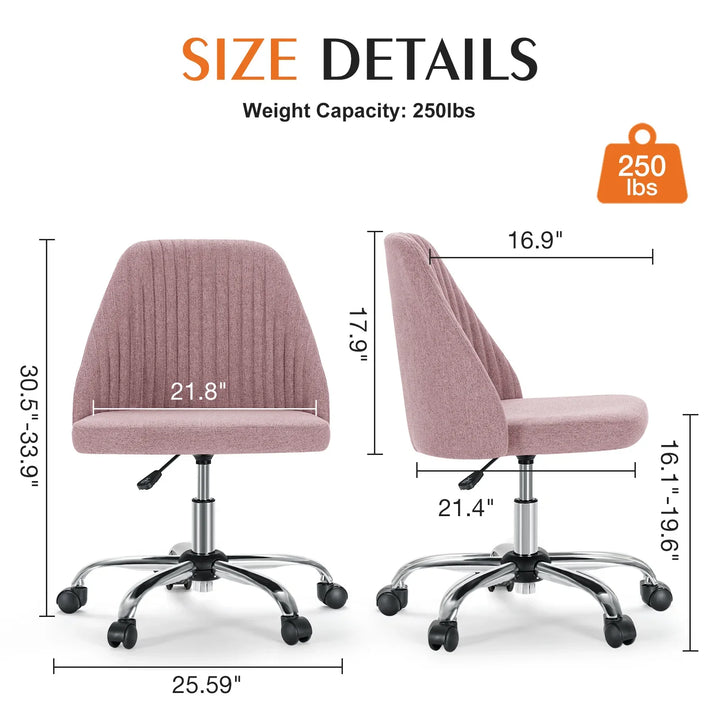 JHK Armless Vanity Swivel Chair