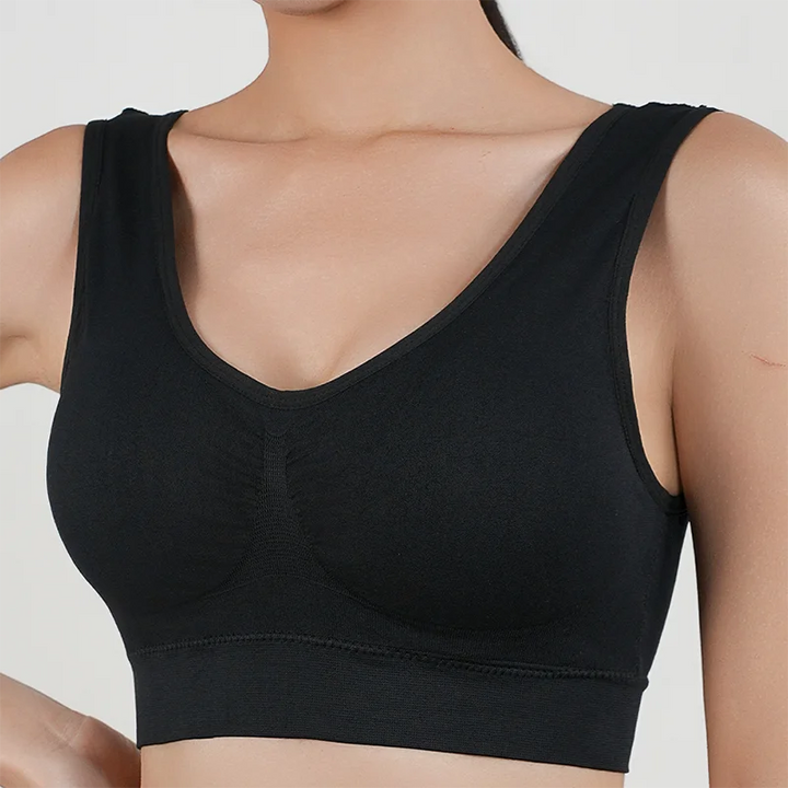Women Breathable Sports Bra Absorb Sweat Shockproof Padded Gym Running Fitness Double Layer Seamless Yoga Sports Bras Underwear