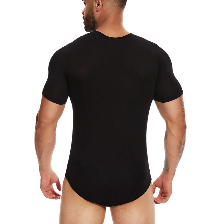 Mens Short Sleeve Full Body Shaper Bodysuit Tummy Control Romper Pajamas Waist Trainer Slimming Shapewear Underwear Undershirts