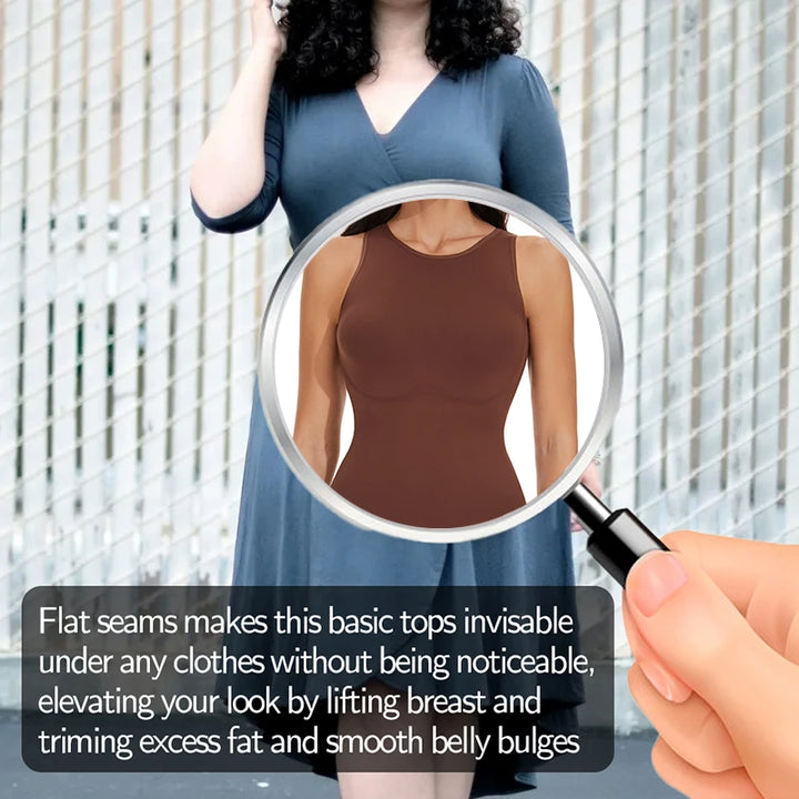 MISSMOLY Bodysuits Sexy Sleeveless Crew Neck Shapewear Thong for womens Waist Trainer Tanks Tops Slim Tummy Control Body Shaper