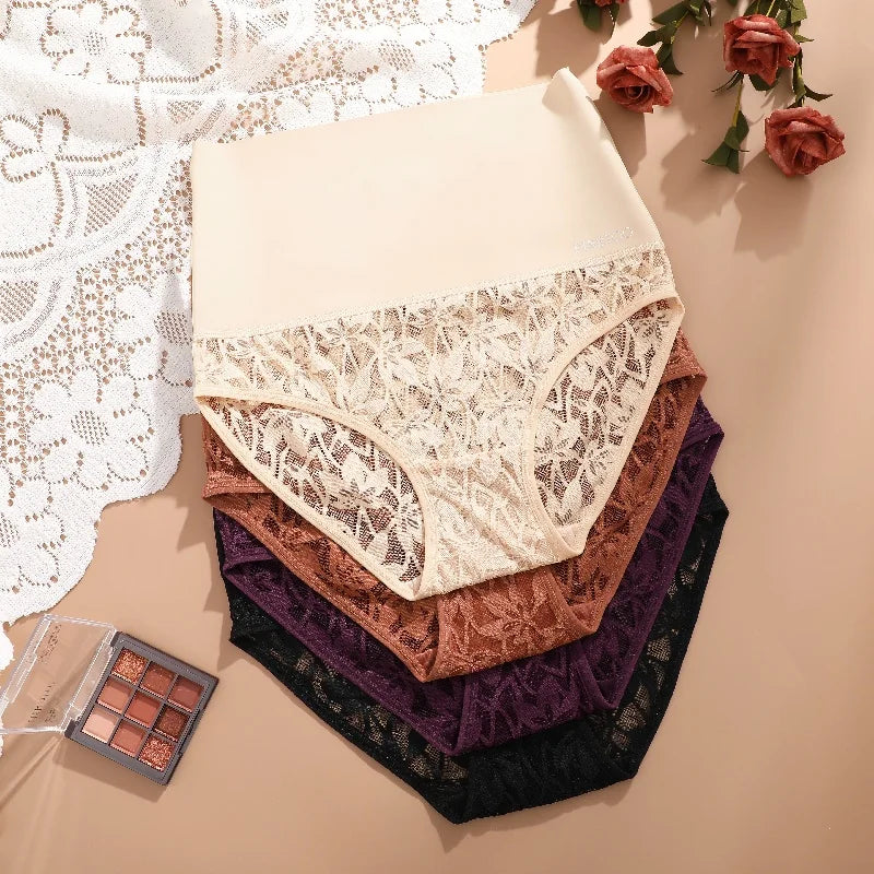 2PCS/Set Women High Waist Shapewear Panties Seamless Slimming Briefs Female Butt Lifter Tummy Underwear Hollow Breathable Panty