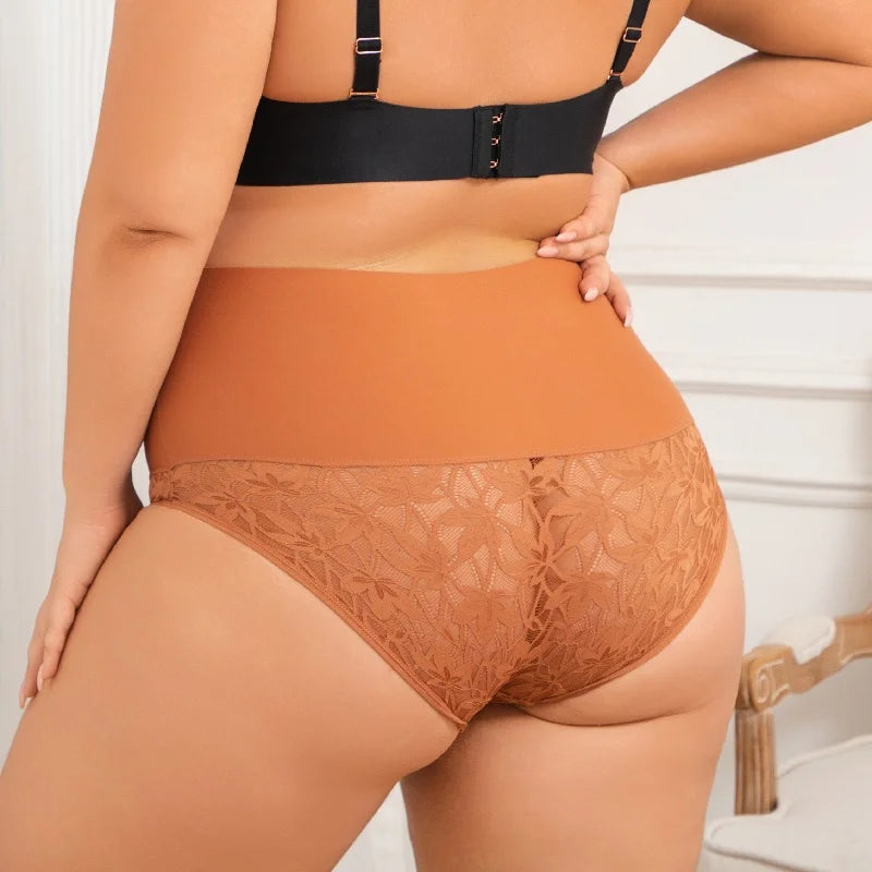 2PCS/Set Women High Waist Shapewear Panties Seamless Slimming Briefs Female Butt Lifter Tummy Underwear Hollow Breathable Panty