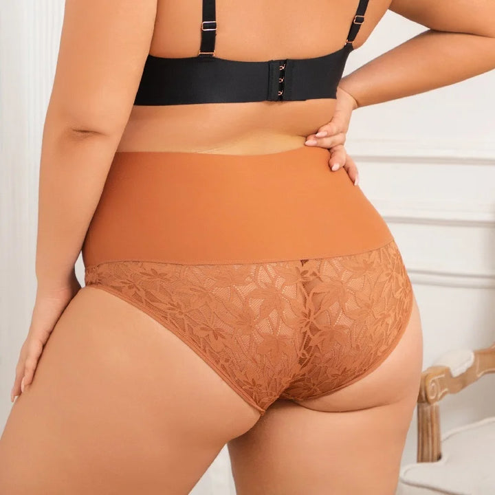 2PCS/Set Women High Waist Shapewear Panties Seamless Slimming Briefs Female Butt Lifter Tummy Underwear Hollow Breathable Panty