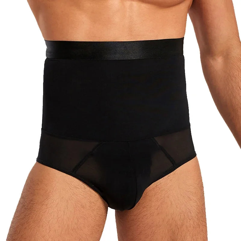 High Waist Flat Belly Panties for Men Tummy Control Shapewear Slimming Body Shaper Underwear Belly Girdle Brief Butt Lifter