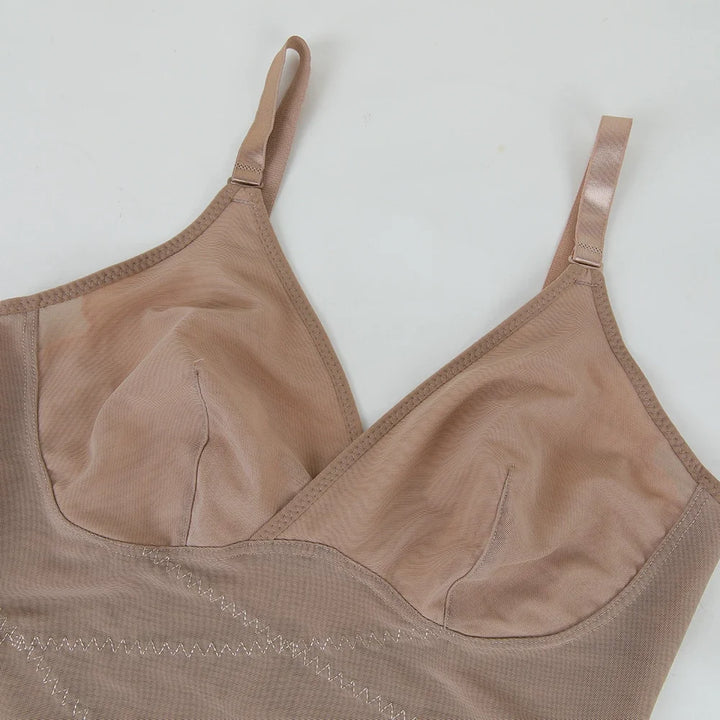Cross Waist Bodysuit Sexy Women Briefs Shapewear with Film Coaster Mesh Breathable Suspender Top Tummy Control Ladies Underwear