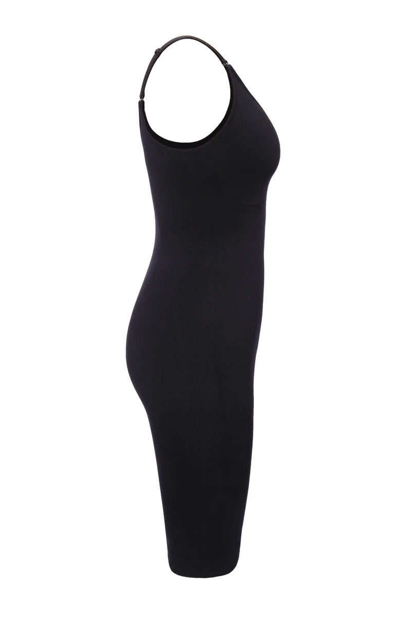 Sexy Full Slip Shapewear Women Dress V Neck Bodycon Underwear Smooth Compression Body Shaper Slimming Waist Abdomen Belly Corset