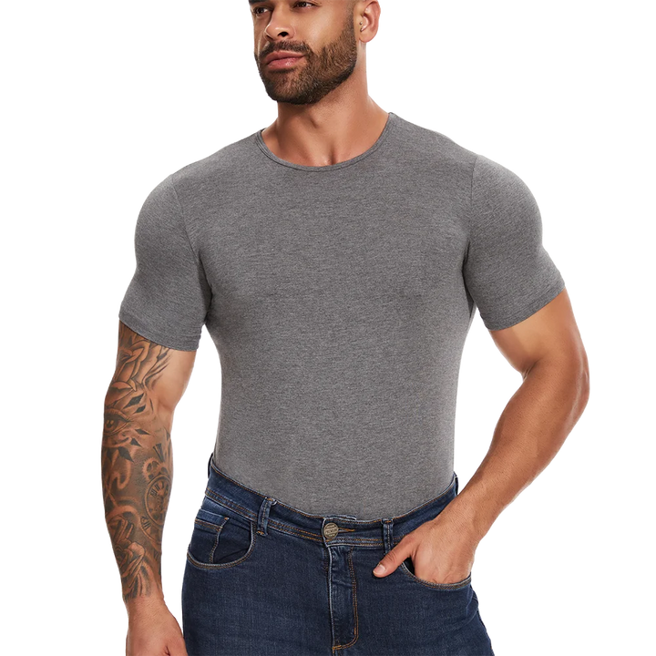 Mens Short Sleeve Full Body Shaper Bodysuit Tummy Control Romper Pajamas Waist Trainer Slimming Shapewear Underwear Undershirts