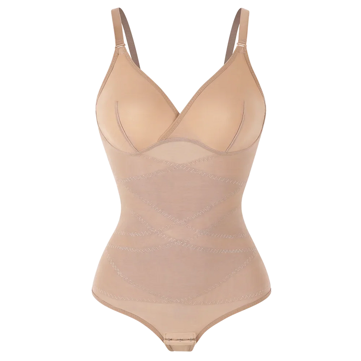 Cross Waist Bodysuit Sexy Women Briefs Shapewear with Film Coaster Mesh Breathable Suspender Top Tummy Control Ladies Underwear