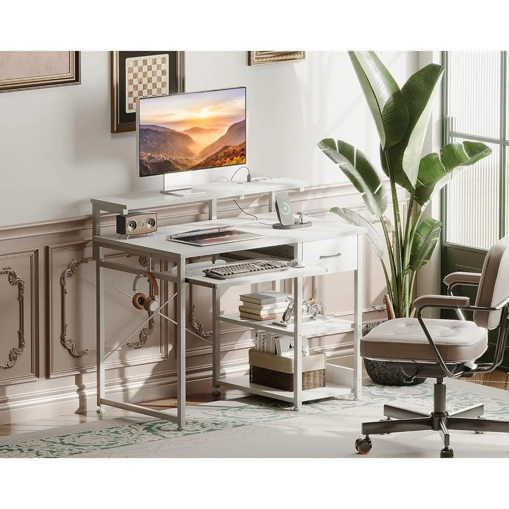 Office Computer Desk with Keyboard Tray