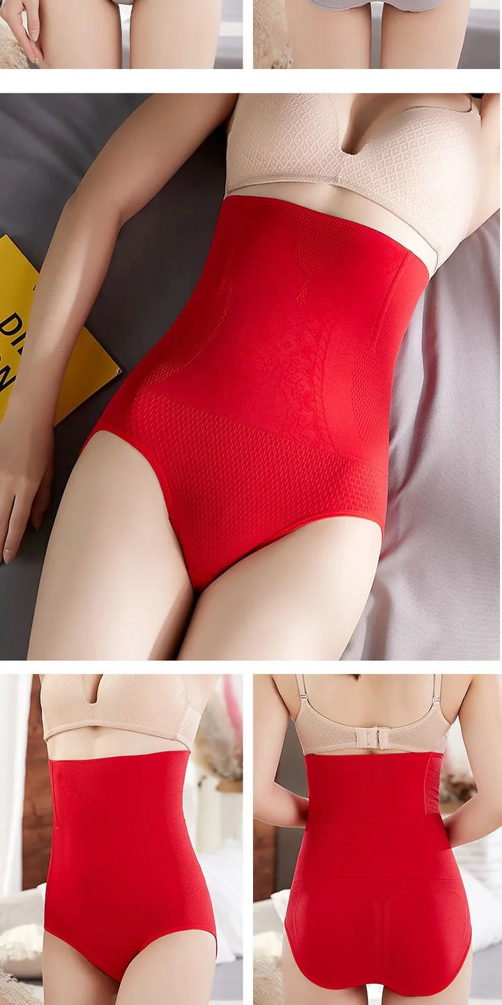 2pcs Women No Trace High Waist Shaping Brief Breathable Body Shaper Slimming Underwear Butt Lifter Control Pantie Shapewear Pant