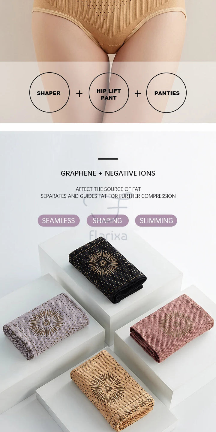 Flarixa High Waist Seamless Shaping Briefs Slimming Panties Women Faja Postpartum Abdominal Pants Body Shaper Underwear Slimmer