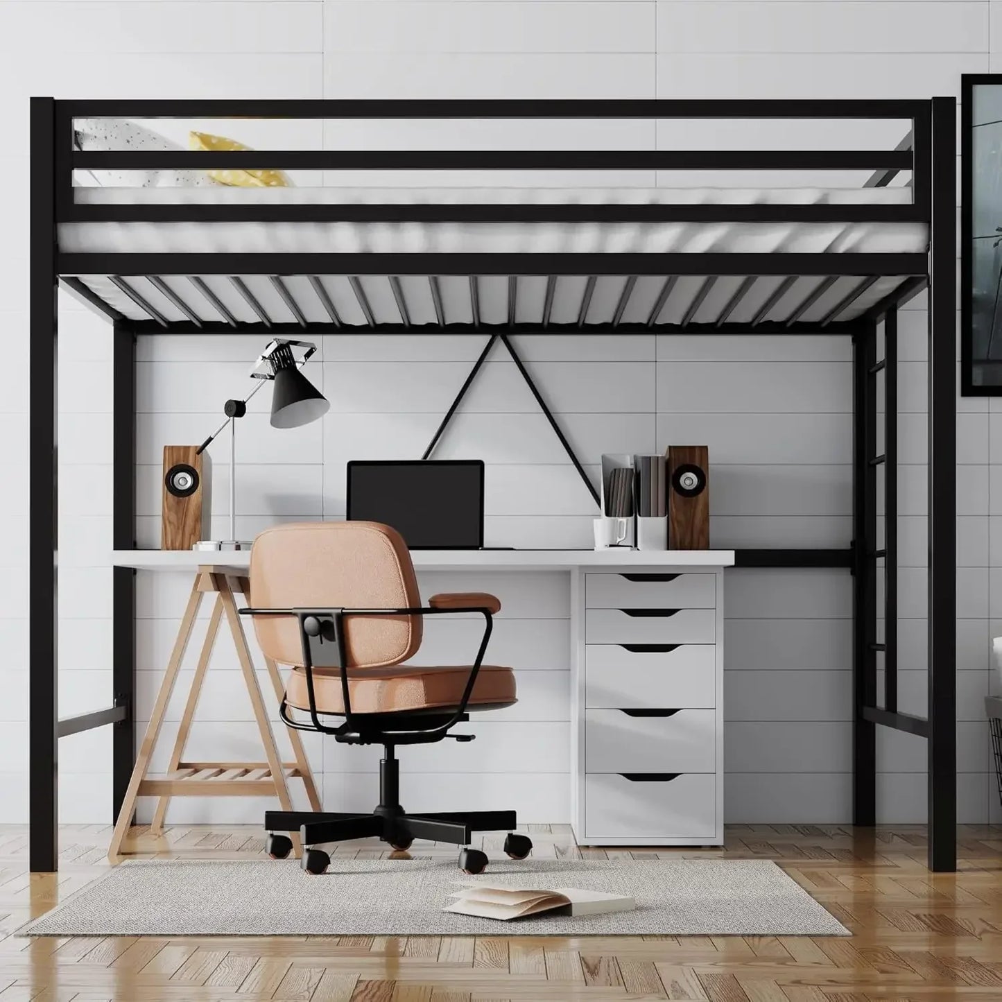 Twin Loft Bed with Desk
