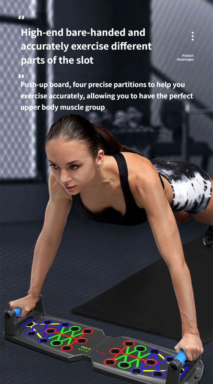Portable Multifunctional Push-up Board Set With Handles Foldable Fitness Equipment For Chest Abdomen Arms And Back Training